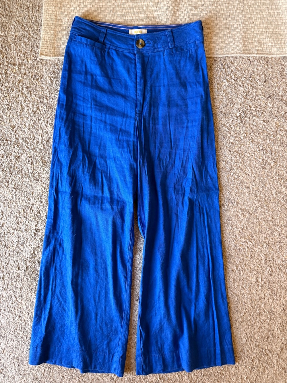 Maeve Cobalt Petite Button-Front Pants